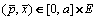 (\overline p, \overline x)\in[0,a]\times E