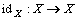 \text{\rm{id}}_X:X\to X