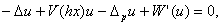 -\Delta u + V(hx)u-\Delta_{p}u+ W^{\prime}(u)=0,