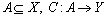 A\subseteq X, C\colon A\to Y