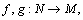 f,g\colon N\rightarrow M