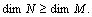 \dim N\geq\dim M