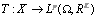 T\colon X\to L^p(\Omega ,\Bbb {R}^k)