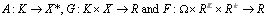 A\colon K\rightsquigarrow X^*,G\colon K\times X\rightsquigarrow \Bbb{R} and F\colon\Omega\times\Bbb{R}^k\times\Bbb{R}^k\rightsquigarrow\Bbb{R}